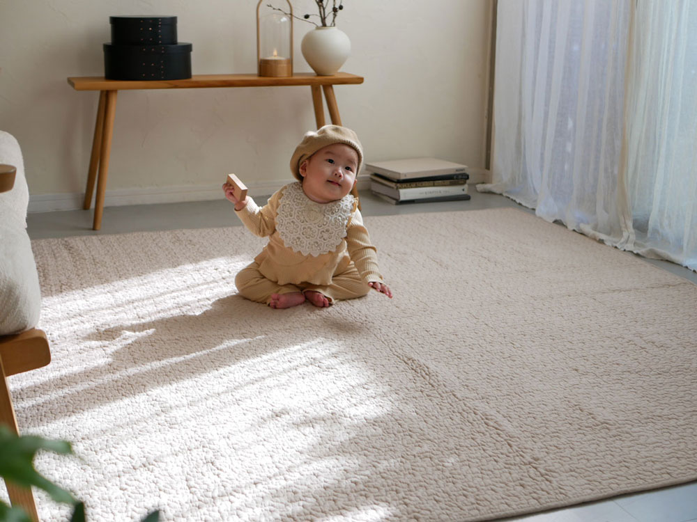 【萩原インテリア】イブルキルティングラグ ベージュ 240x190|リビング|全ての商品