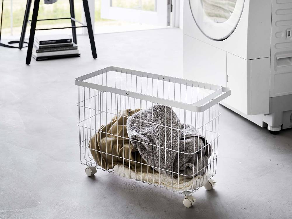 tower/タワー】ランドリーバスケット キャスター付き ワイド&ロー