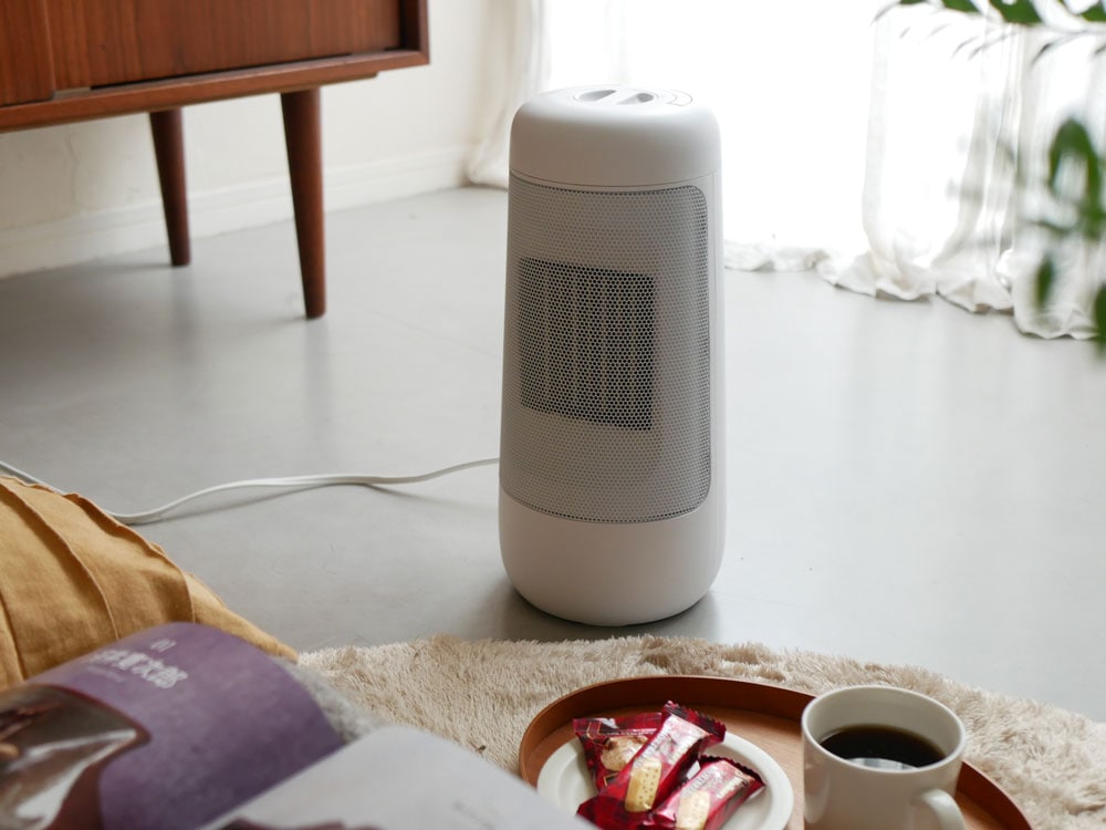 THREEUP/スリーアップ】ハンドル付き首振りセラミックファンヒーター L