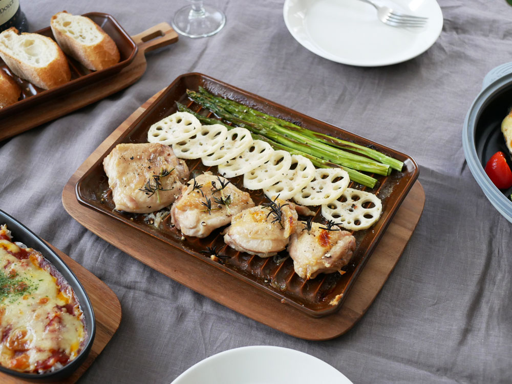 【IBUKICRAFT/イブキクラフト】魚焼きグリルからそのまま食卓に出せるグリルプレート L ブラウン