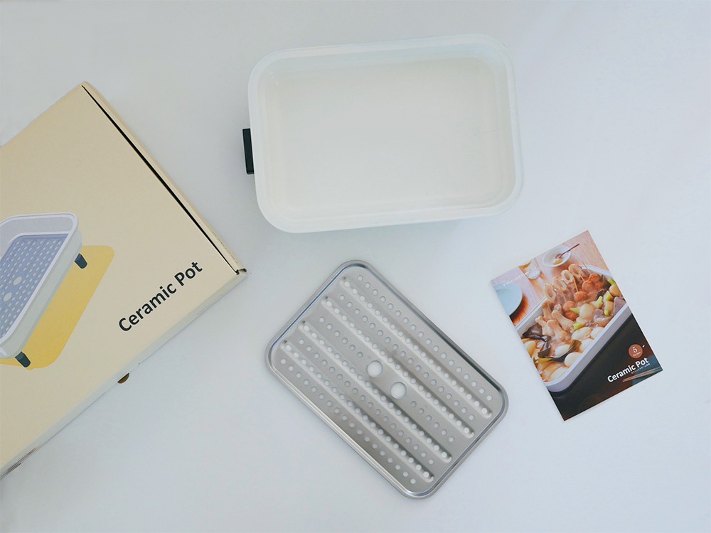 【recolte】丸洗いできるコンパクトなホットプレート用セラミックスチーム深鍋