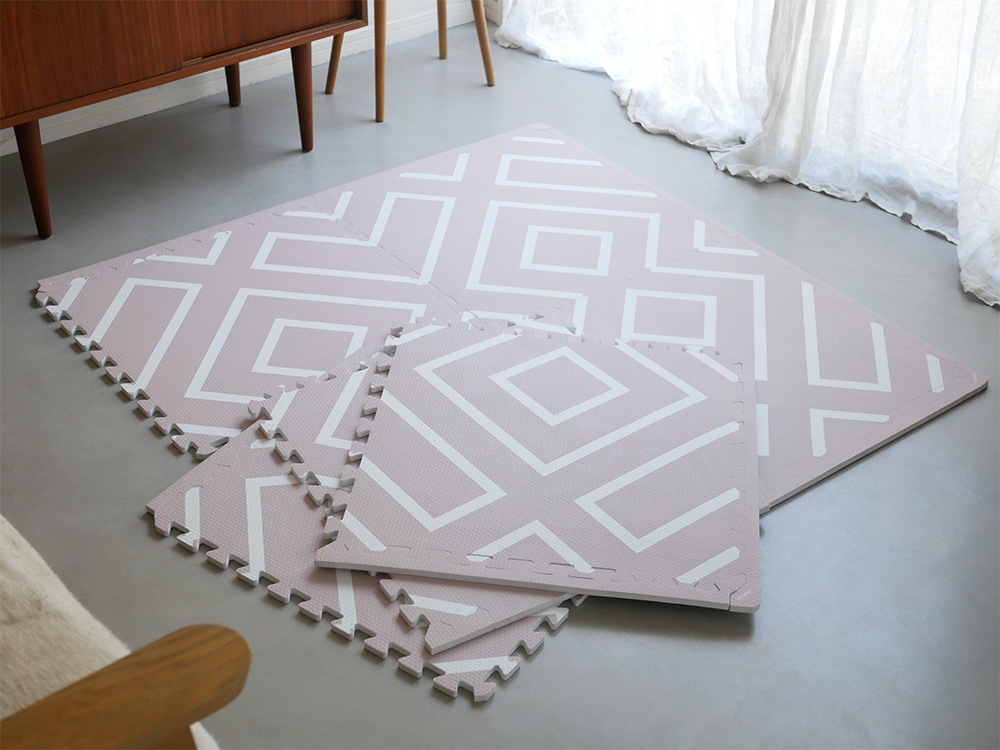 【eeveve/イービーブ】家族の暮らしにフィットするフォームプレイマット MODERN BLOCKS - OLD PINK
