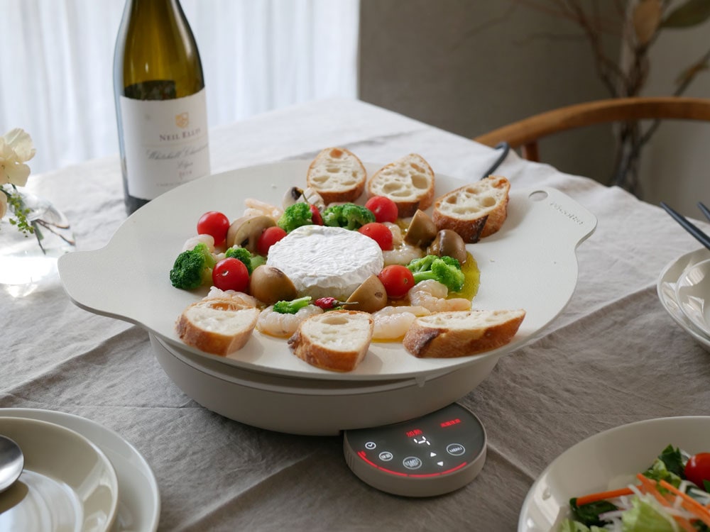 【recolte】卓上IHクッキンググリドル クリームホワイト