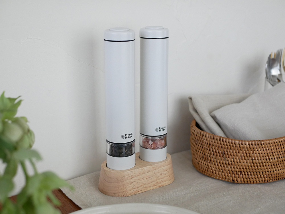 【Russell Hobbs/ラッセルホブス】電動ミル ソルト&ペッパー ミニ ナチュラルホワイト