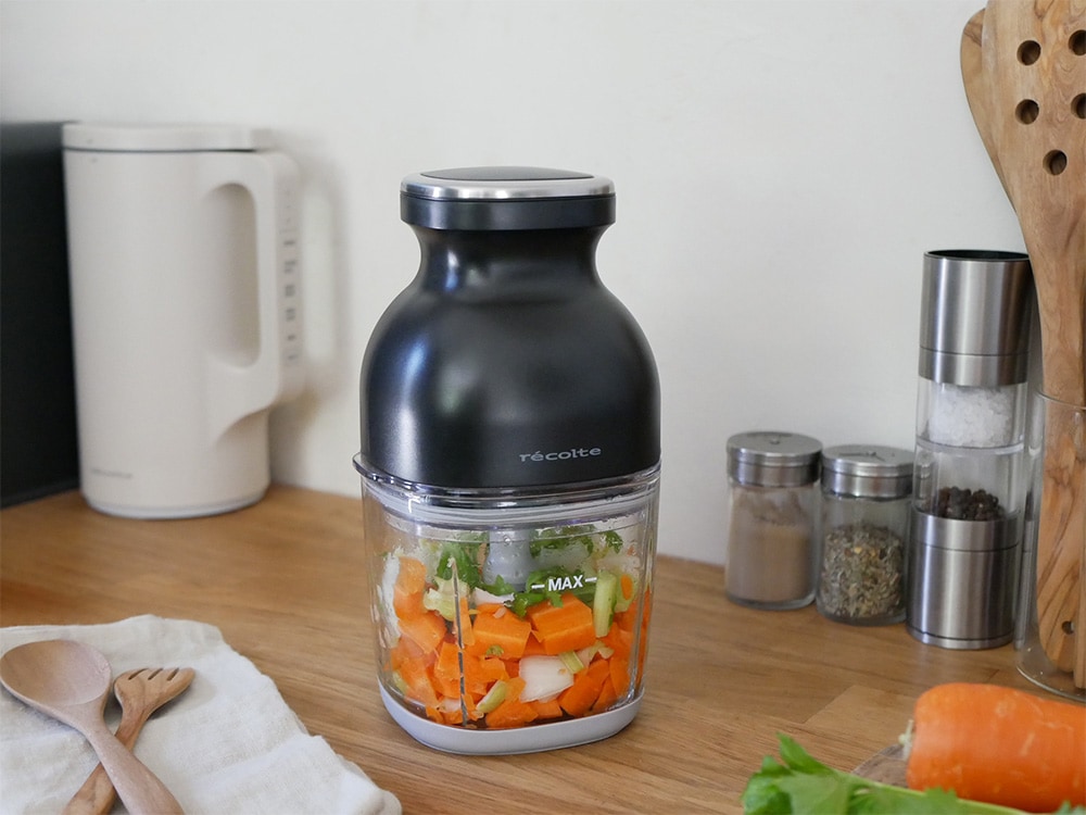 【recolte/レコルト】コードレス カプセルカッターボンヌ 本体 ナチュラルブラック