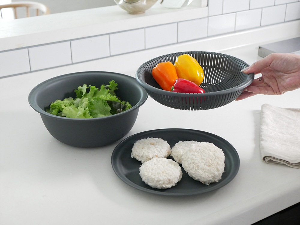 【marna/マーナ】マーナのきほん ザルボウル21cm ダークグレー