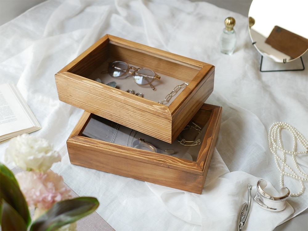 Creer/クレエ】スタッキングできるジュエリーボックス Sサイズ2個