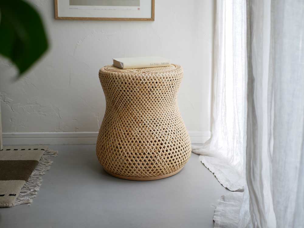 レア品❗️お花のようなラタンスツール！ Sunflower Rattan/サンフラワーラタン】曲線が美しいラタン