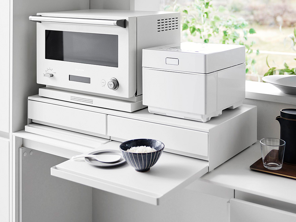 tower/タワー】ツーウェイ キッチン家電下引き出し&スライドテーブル