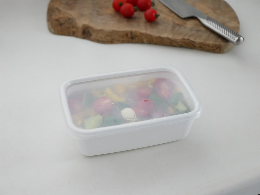 【野田琺瑯/ノダホーロー】WhiteSeries 毎日の調理に頼もしいホーロー保存容器 シール蓋付 レクタングル深型 M