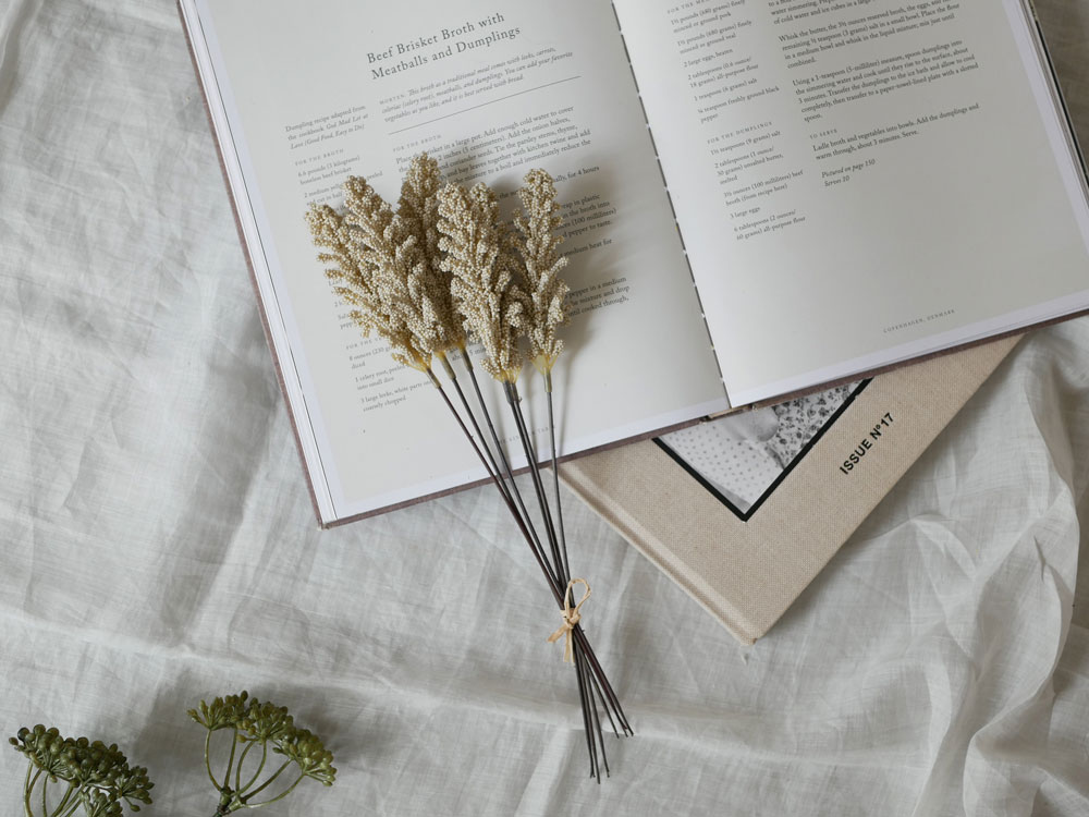 【adepeche/アデペシュ】お部屋に馴染むアーティフィシャルフラワー 穀物の穂 ホワイト