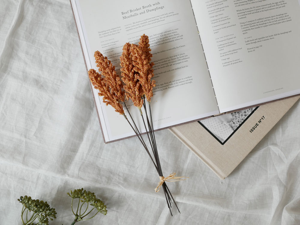 【adepeche/アデペシュ】お部屋に馴染むアーティフィシャルフラワー 穀物の穂 オレンジ