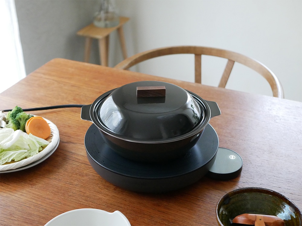 Auto Cooking Pot 黒 ひなたLife recolte】自動調理ポット ブラック 《エコバッグ付き - HinataLife限定