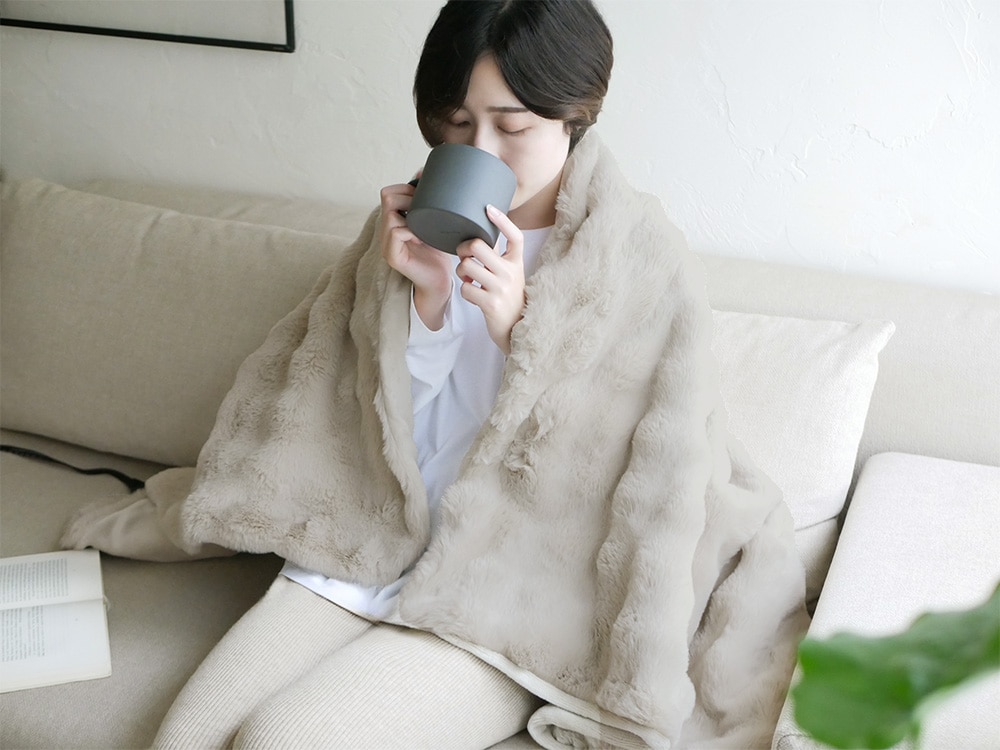 【QUADS/クワッズ】ずっと触れたくなる掛敷両用電気毛布 toron（トロン） S / ブラウン