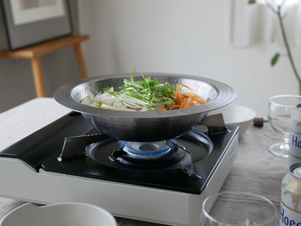 Arnest/アーネスト】 とにかく洗いやすいステンレス卓上鍋 21cm