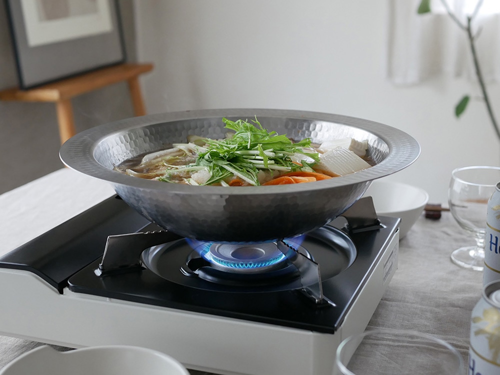 Arnest/アーネスト】 とにかく洗いやすいステンレス卓上鍋 26cm