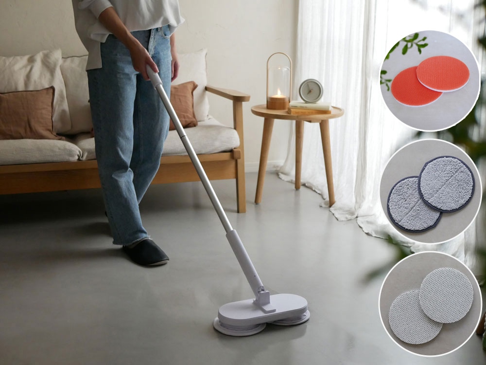 【CCP/シーシーピー】 コードレス回転モップクリーナーNeo＋Brisa （ひなた特別セットC）屋内・屋外・お風呂用交換パッド(計6枚)付き
