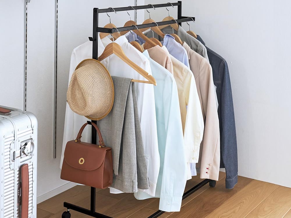 Hinatalife ハンガーラック　カゴ付き Hinatalife ハンガーラック カゴ付き tower / タワー】収納力アップ