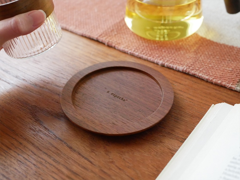 【adepeche/アデペシュ】 ウォールナットのコースター