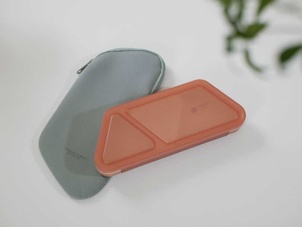 【CB JAPAN/シービージャパン】薄型弁当箱 抗菌フードマン おにぎり・専用ケース 2点セット テラコッタ