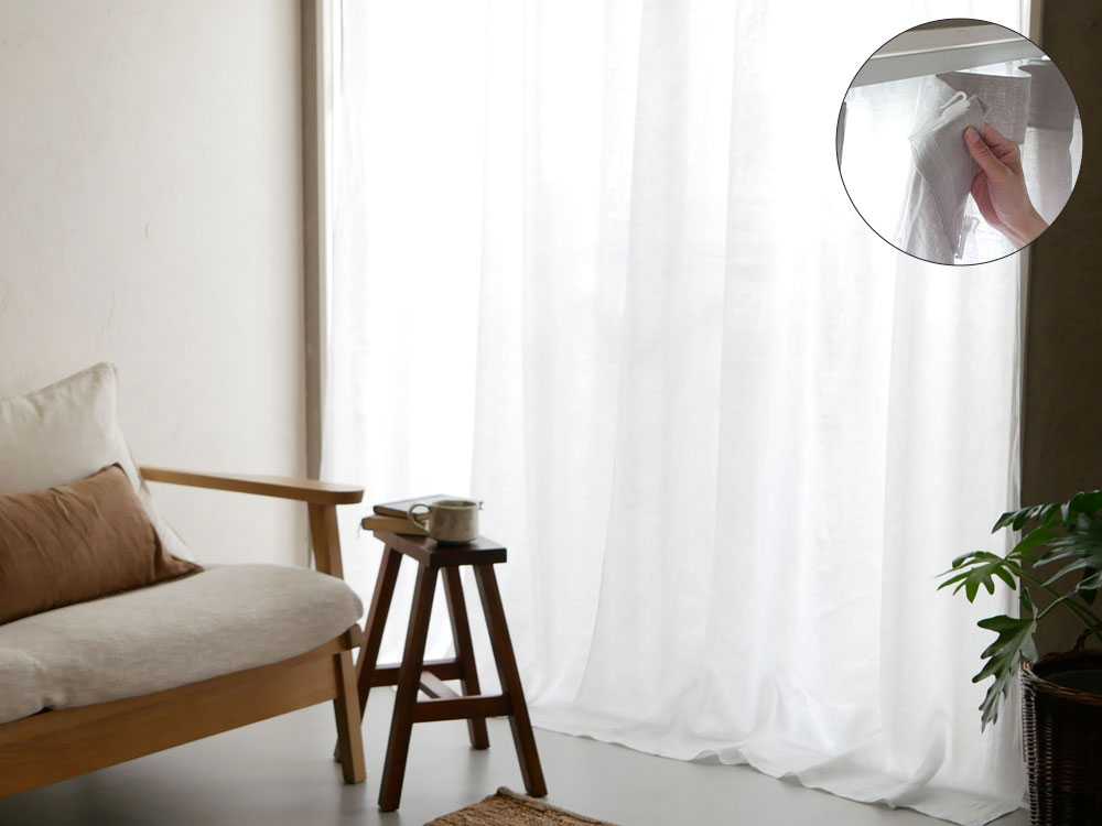 natsusobiku】リネンカーテン 2枚組 W130×H178cm ホワイト｜【公式