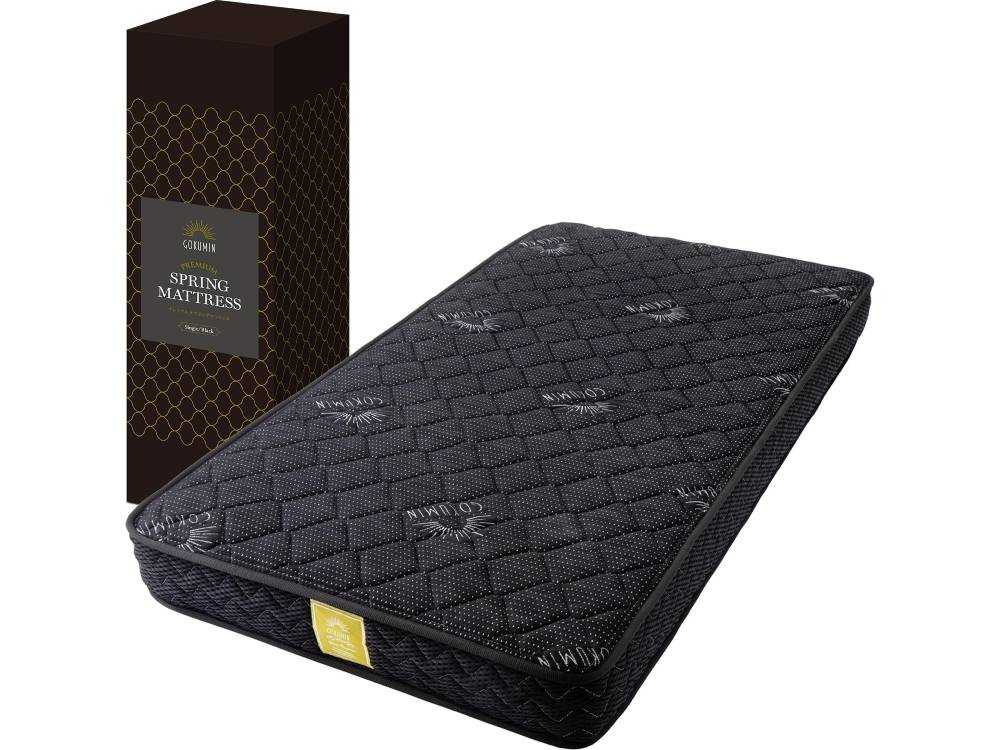 引き取り　GOKUMIN プレミアムスプリングマットレス ダブル ブラック 極上の寝心地 極厚20cm】プレミアムスプリングマットレス