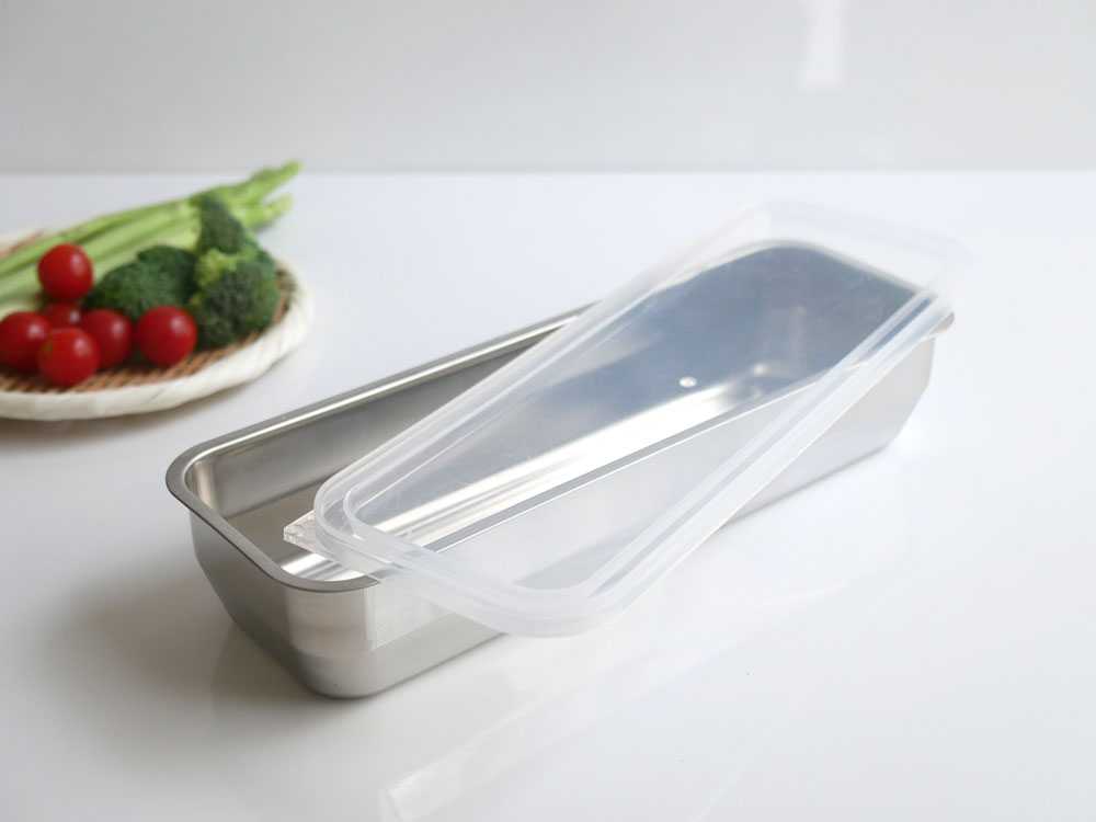 【Arnest/アーネスト】1/2スリムサイズ お料理はかどる 蓋付き角バット