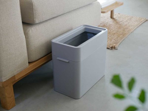 【like-it/ライクイット】中身が見えにくい蓋なしダストボックス 9.5リットル / グレー