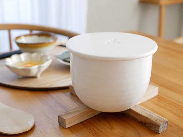 【かもしか道具店】陶の飯びつ ふつう / 白