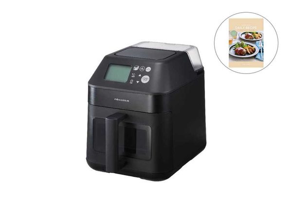 【recolteレコルト】ハイスチームエアーオーブン ナチュラルブラック / 《デイリーレシピブック付き - HinataLife限定セット》