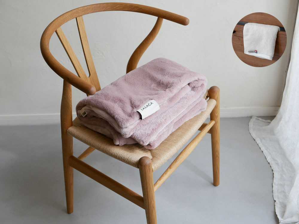 LALACA/饫ʤ餫ǺΥҡ֥󥱥å lounge110cm70cm / pale rose pinkLALACA face towel ecru - HinataLife̥åȡ
