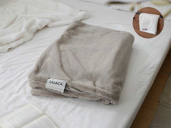【LALACA/ララカ】洗えるなめらか素材のヒーターブランケット sleep（188cm×130cm） / grege《LALACA face towel ecru付 - HinataLife特別セッ