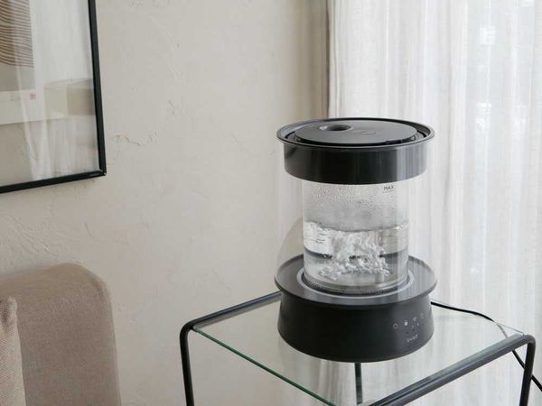 【QUADS/クワッズ】ガラススチーム加湿器 グレー