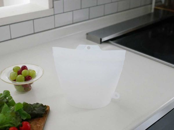 【コジット】大きくひらくシリコンクックバッグ 1L クリア / 単品
