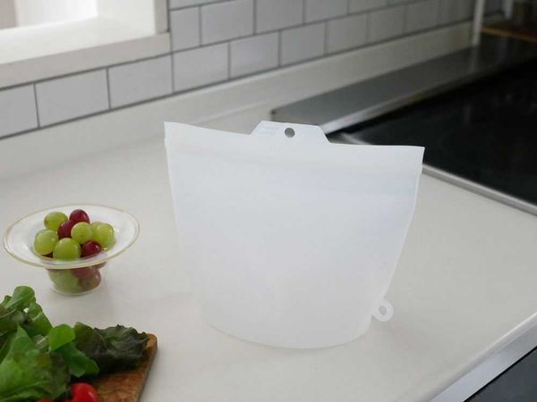 【コジット】大きくひらくシリコンクックバッグ 1.8L クリア / 単品