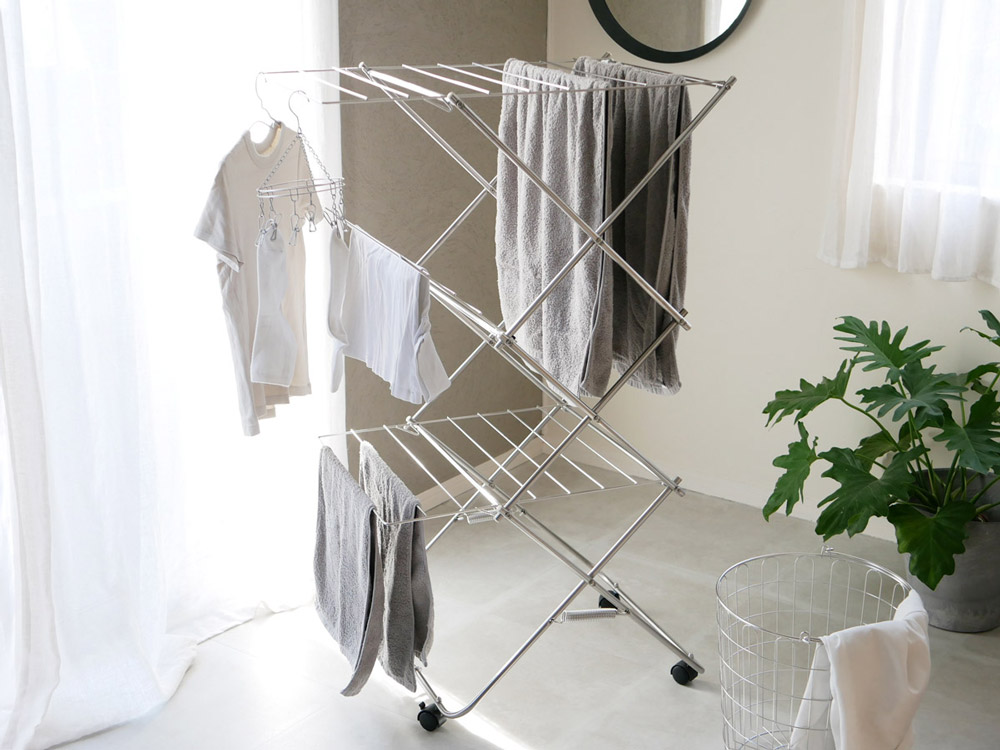 大木製作所】タワー型室内物干し 小｜【公式】インテリア雑貨の総合  