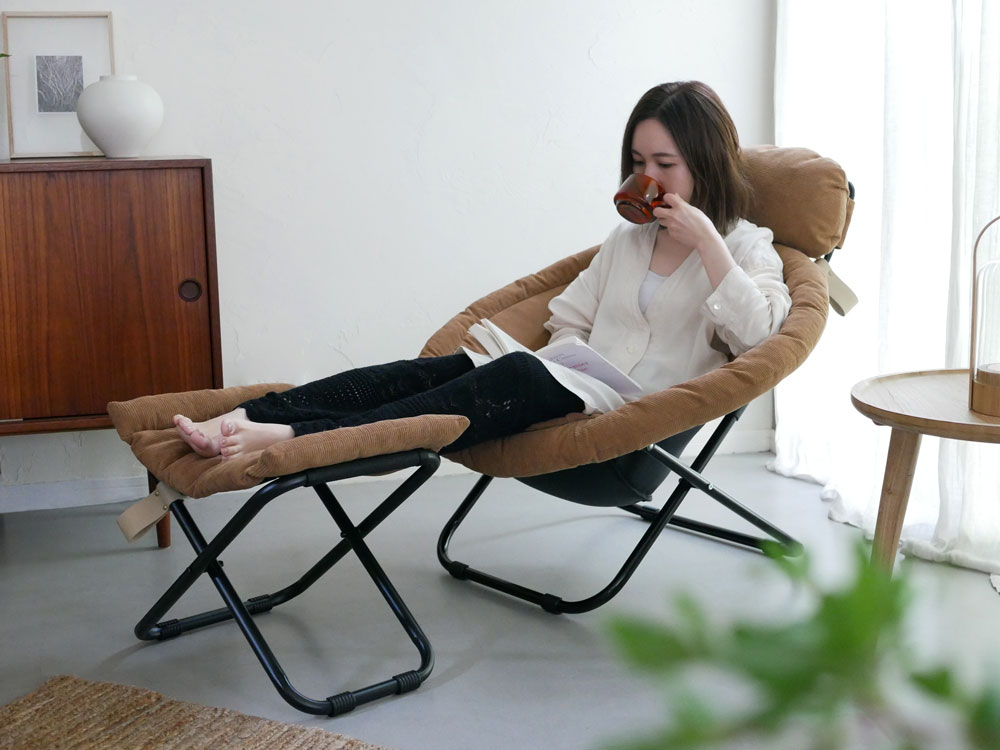 ヒナタライフ　 フォールディングチェア ベージュ ヒナタライフ フォールディングチェア ベージュ 美品！ひなた