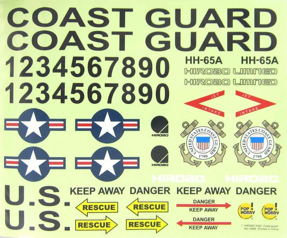 ヒロボー HIROBO パーツ 【0414-282】 コーストガードデカール ..