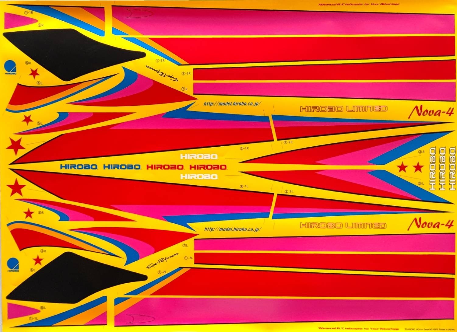 ヒロボー HIROBO パーツ 【0414-290】 NOVA-4 デカール【最終在庫】