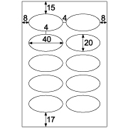 耐水ネームシール 透明 だ円