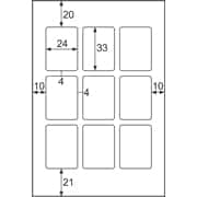 光沢ホワイトフィルム 耐水写真シール 9面