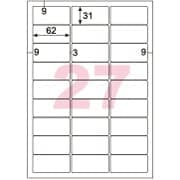 きれいにはがせるエコノミーラベル 27面 四辺余白 角丸