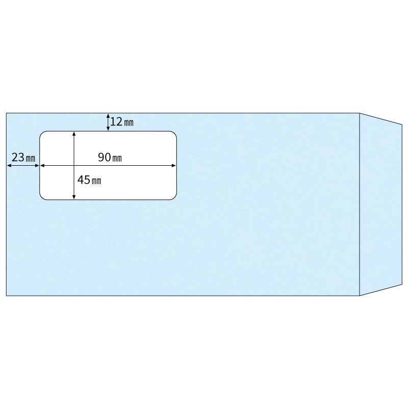 窓つき封筒 長形3号/ブルー