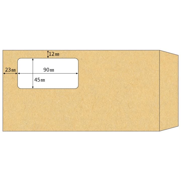 窓つき封筒 長形3号/クラフト紙