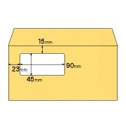 窓つき封筒 A4三ツ折用（長6）/オレンジ