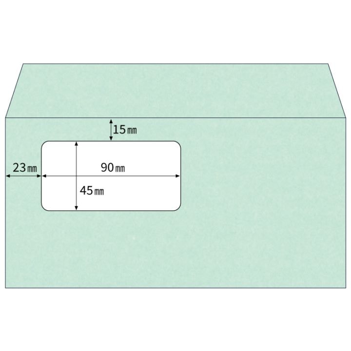 窓つき封筒 A4三ツ折用（長6）/グリーン