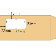 窓つき封筒 A4三ツ折用（長6）/クラフト紙