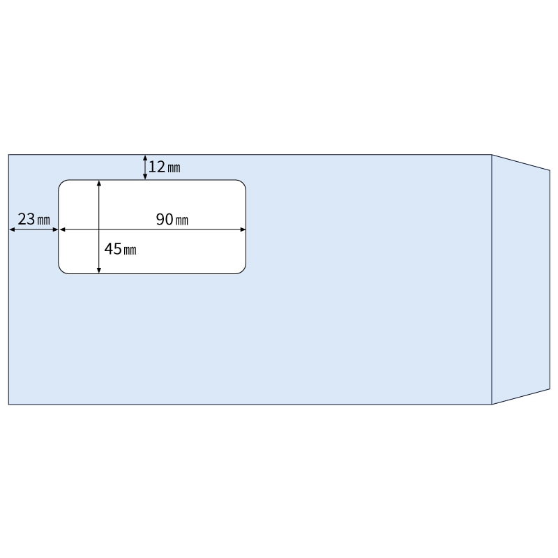 窓つき封筒 長形3号/アクア