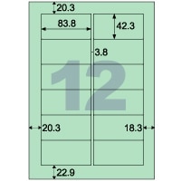 A4タックシール 12面/アサギ