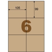 クラフト紙ラベル ダークブラウン ダンボール用 A4 6面 